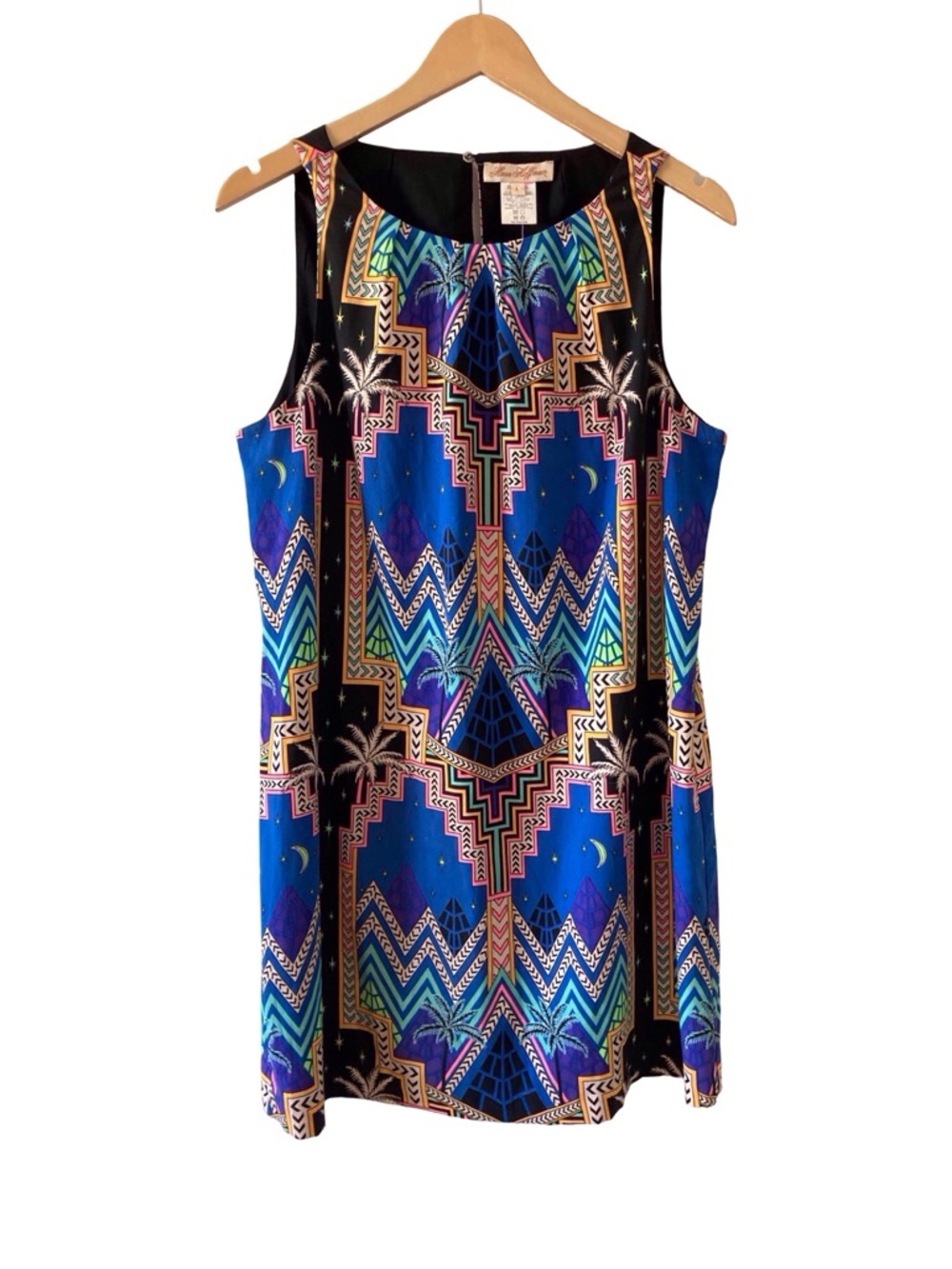 Mara Hoffman Egyptian Pyramid Palm Print designer Dress summer Size L NWOT